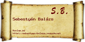 Sebestyén Balázs névjegykártya