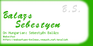 balazs sebestyen business card